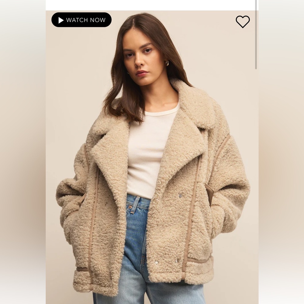 Z supply Ari Sherpa coat fossil - NWT - Size Small